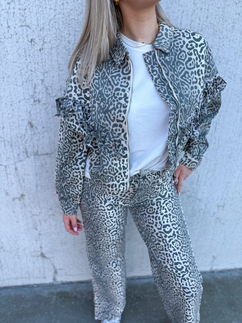 Willow leopard jacket fringes