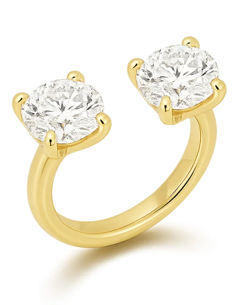 Double diamond ring gold