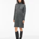 Vininny high neck knit dress grey