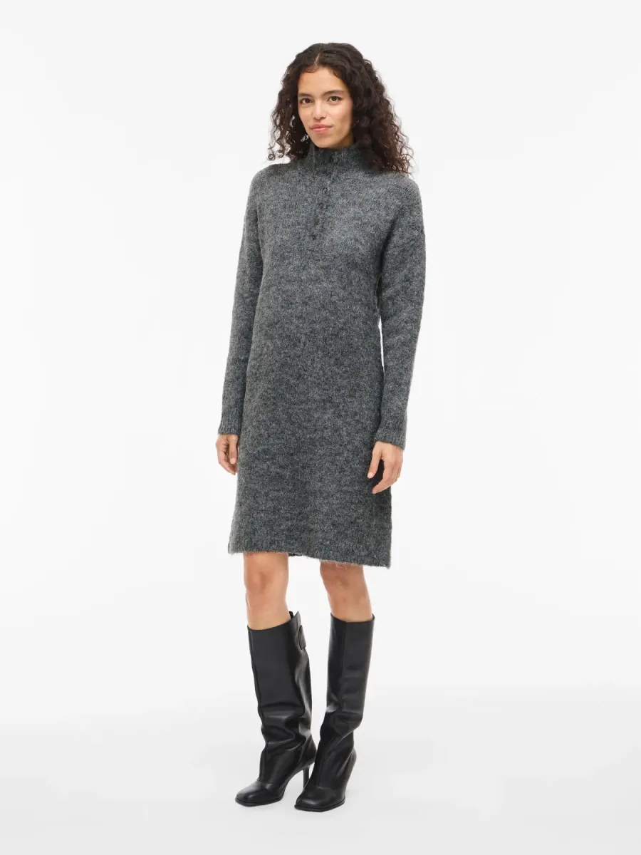 Vininny high neck knit dress grey