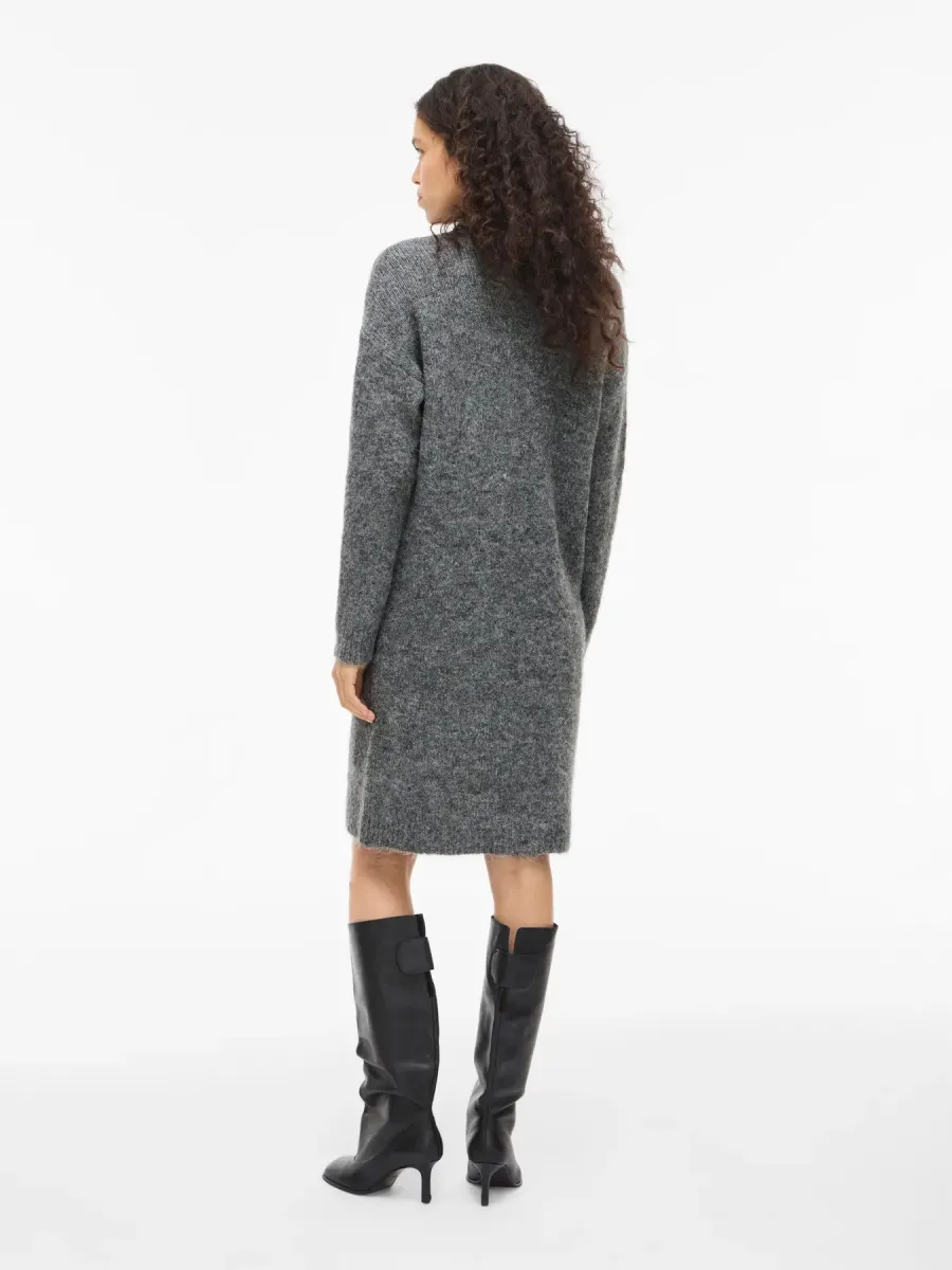 Vininny high neck knit dress grey