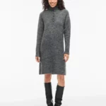 Vininny high neck knit dress grey