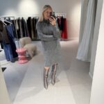 Vininny high neck knit dress grey