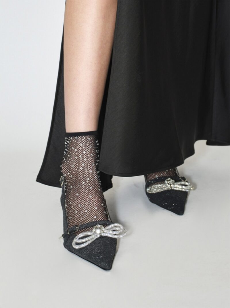 Rhinestone net socks