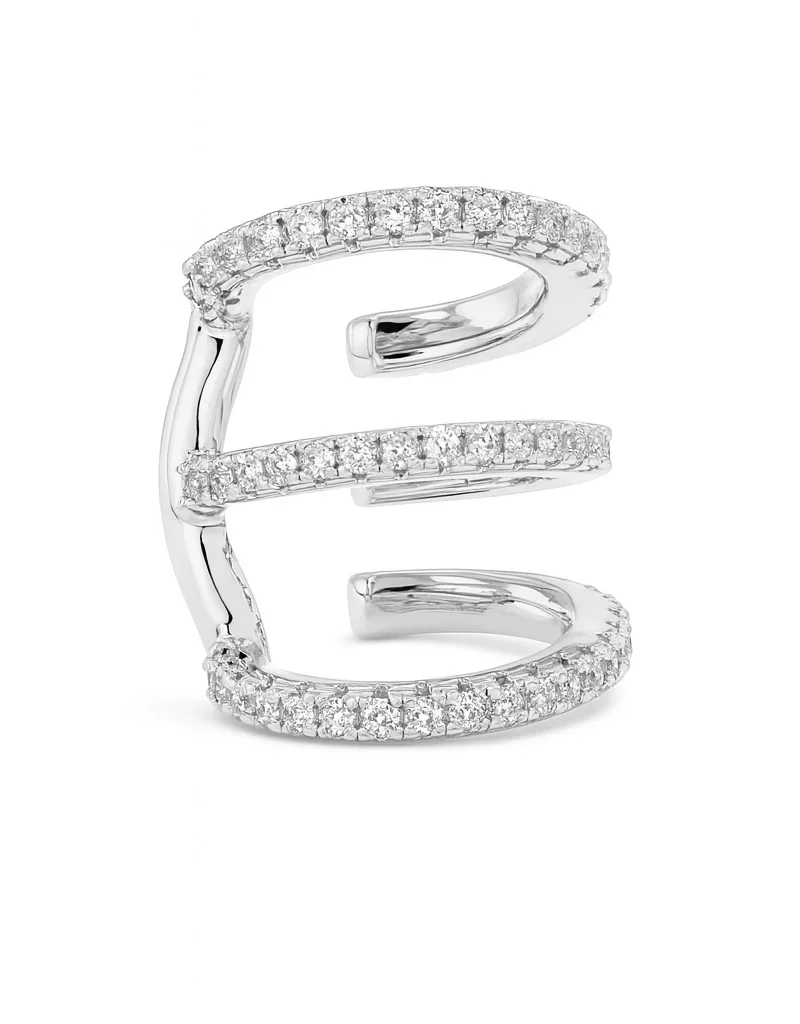 Trio ivy ear cuff silver