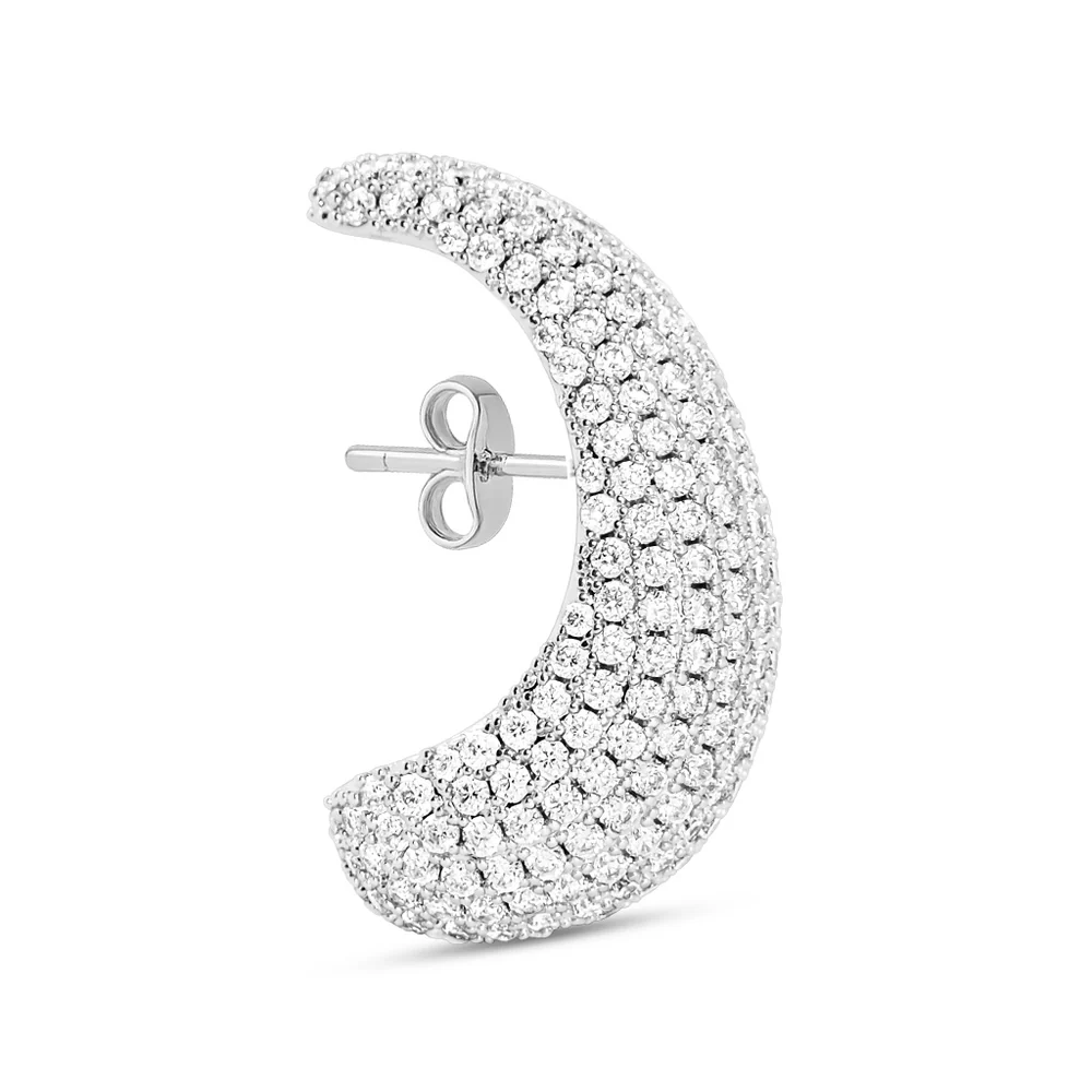 Bulb diamond earstud silver