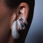 Bulb diamond earstud silver