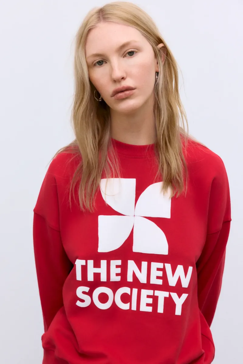 TNS logo sweatshirt tulip red