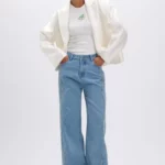 Jackie satin blazer off white