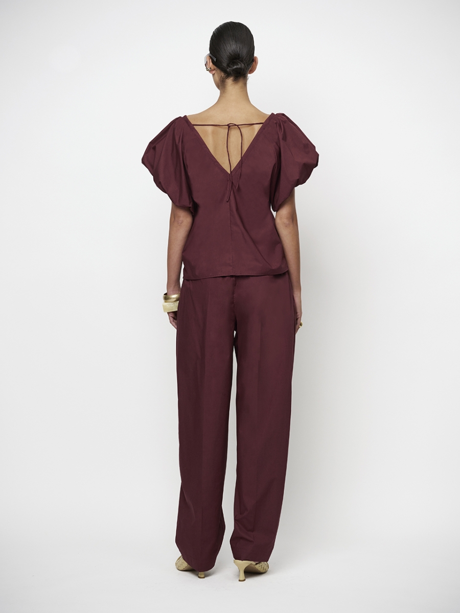 Maelly pants relaxed fit cacao berry