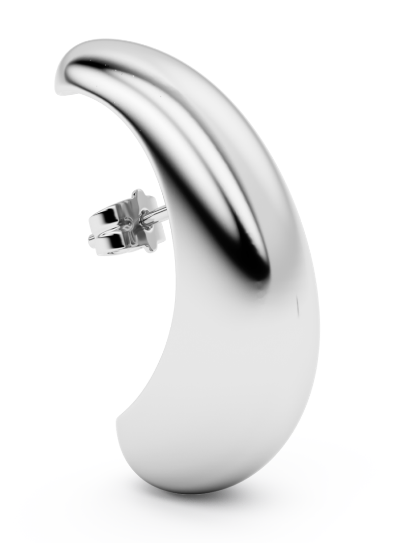 Big bulb earstud silver