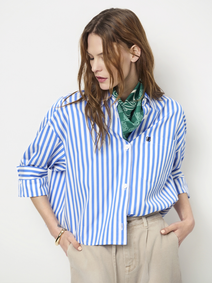 Gabe stripe shirt crisp blue