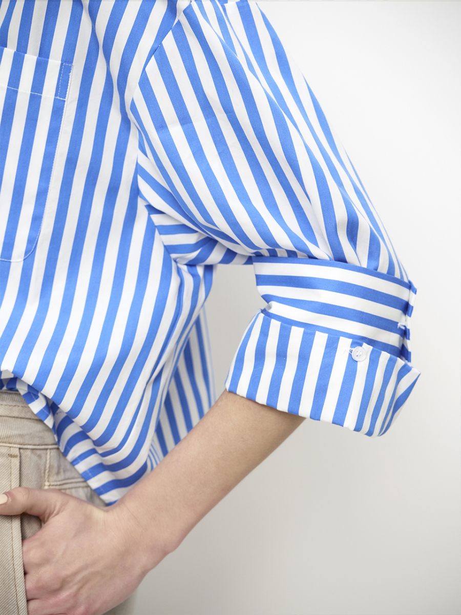 Gabe stripe shirt crisp blue