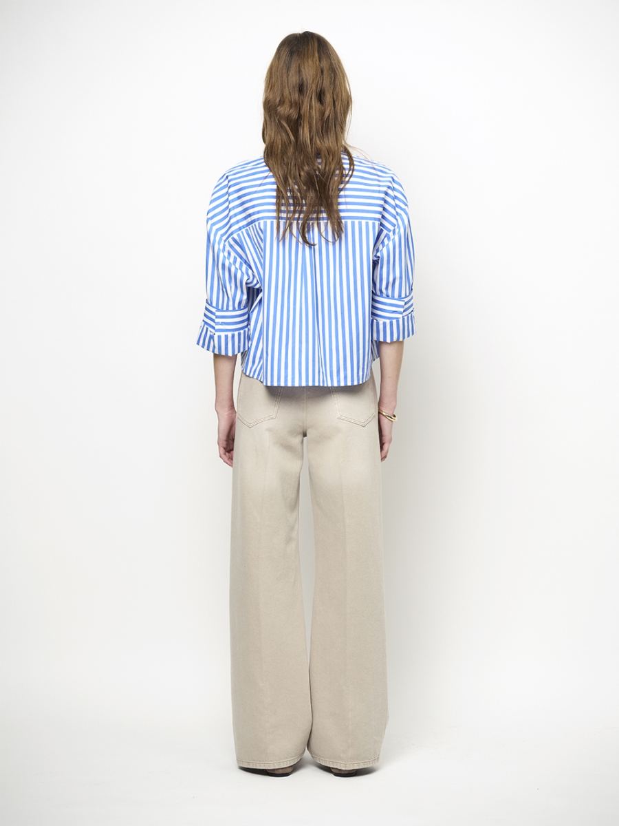 Gabe stripe shirt crisp blue