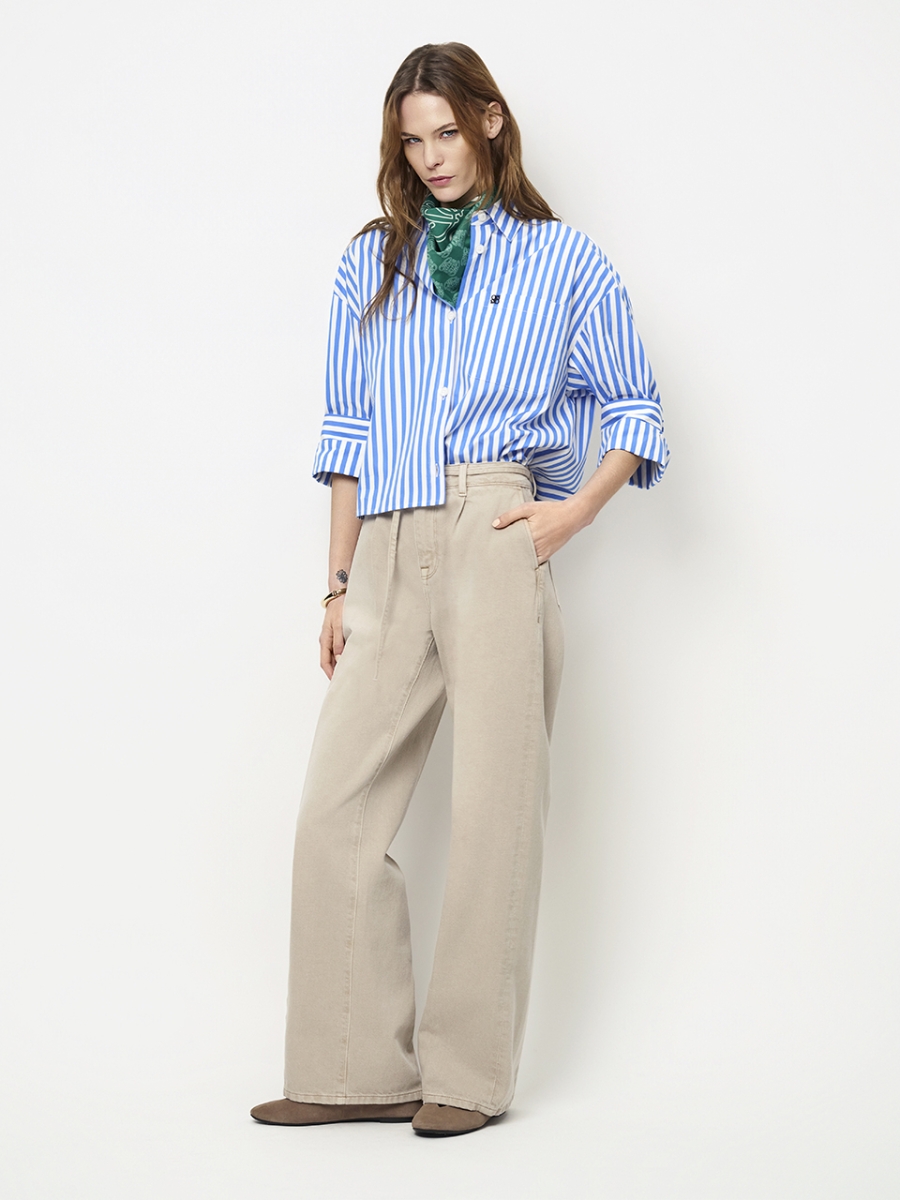 Gabe stripe shirt crisp blue