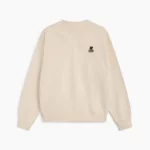 TNS logo rib collar sweatshirt white melange