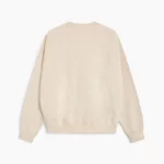 TNS logo rib collar sweatshirt white melange