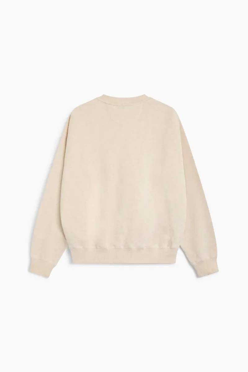 TNS logo rib collar sweatshirt white melange