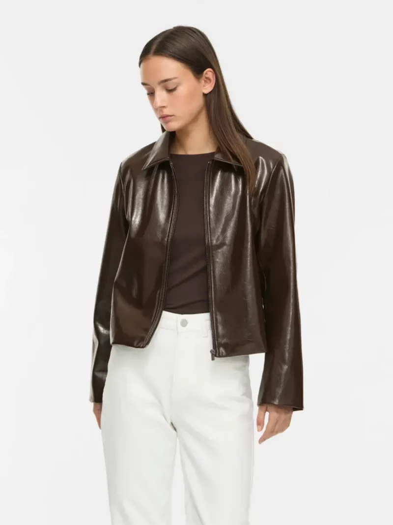 Vishinny PU jacket brown