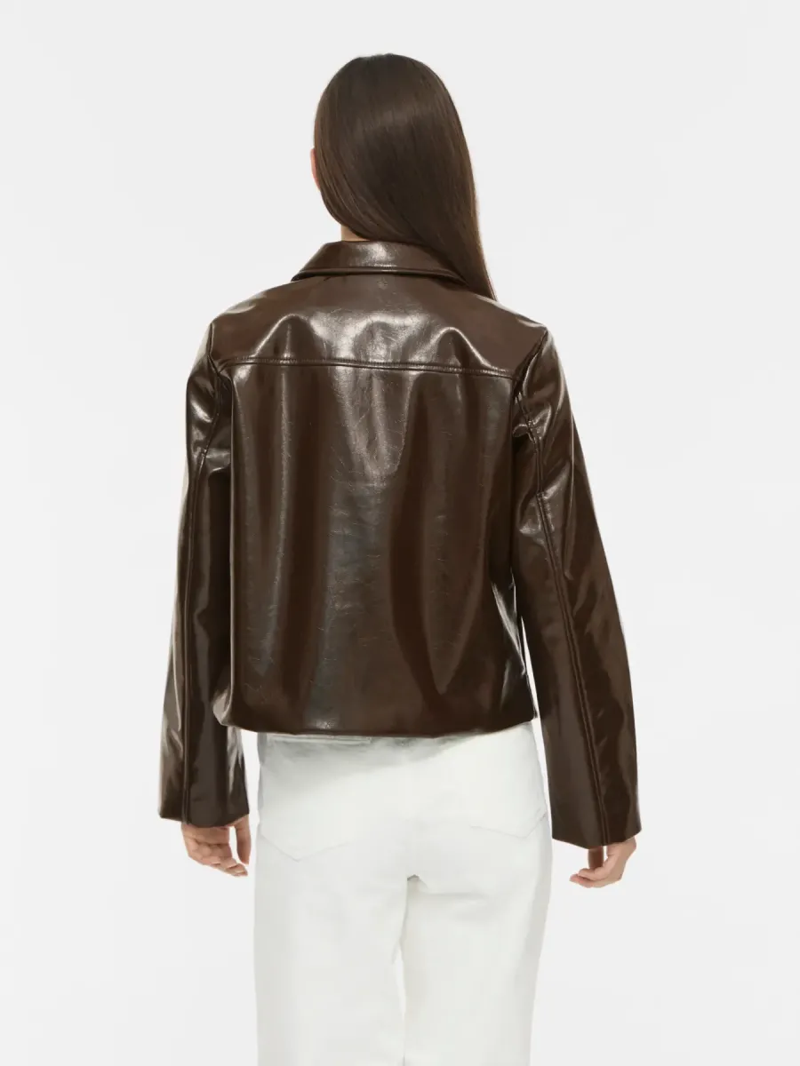 Vishinny PU jacket brown