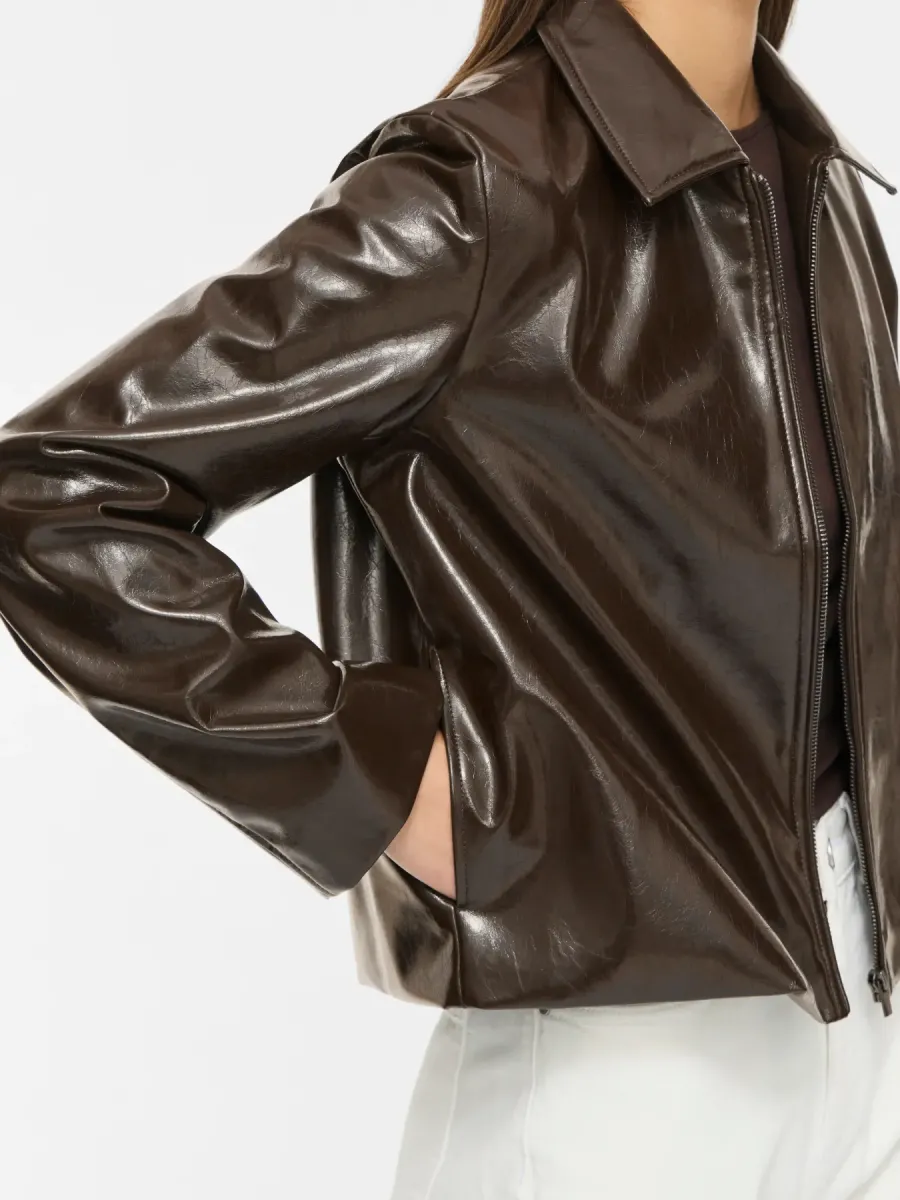 Vishinny PU jacket brown