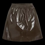 Vishinny PU skirt brown