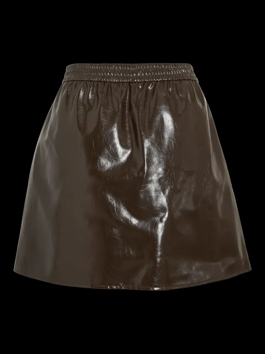 Vishinny PU skirt brown