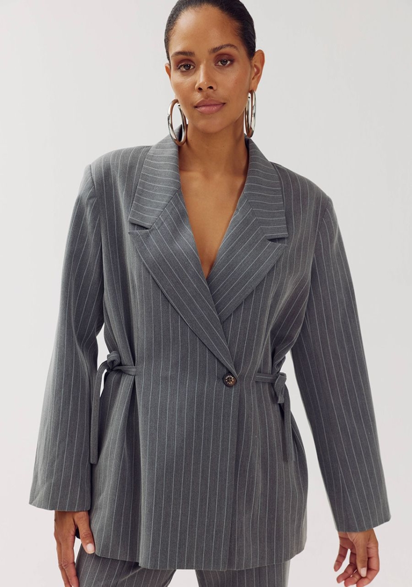 Anina blazer grey pinstripe