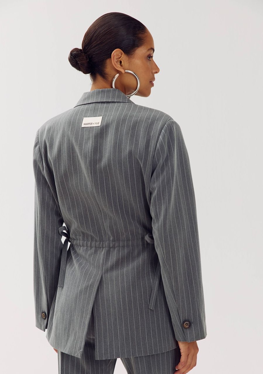 Anina blazer grey pinstripe
