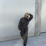 Buckle leather jacket chocolate