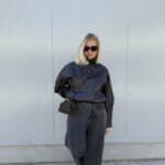 Buckle leather jacket chocolate