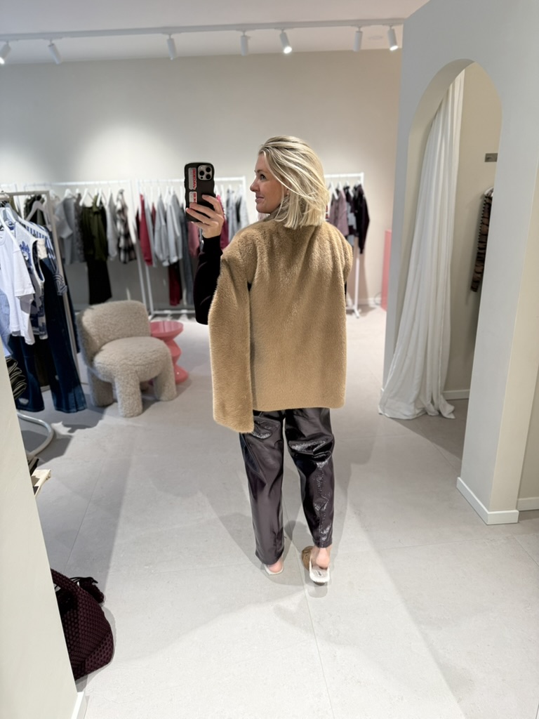 Gilet fourrure camel