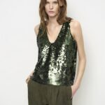 Lavelle singlet olive sequins