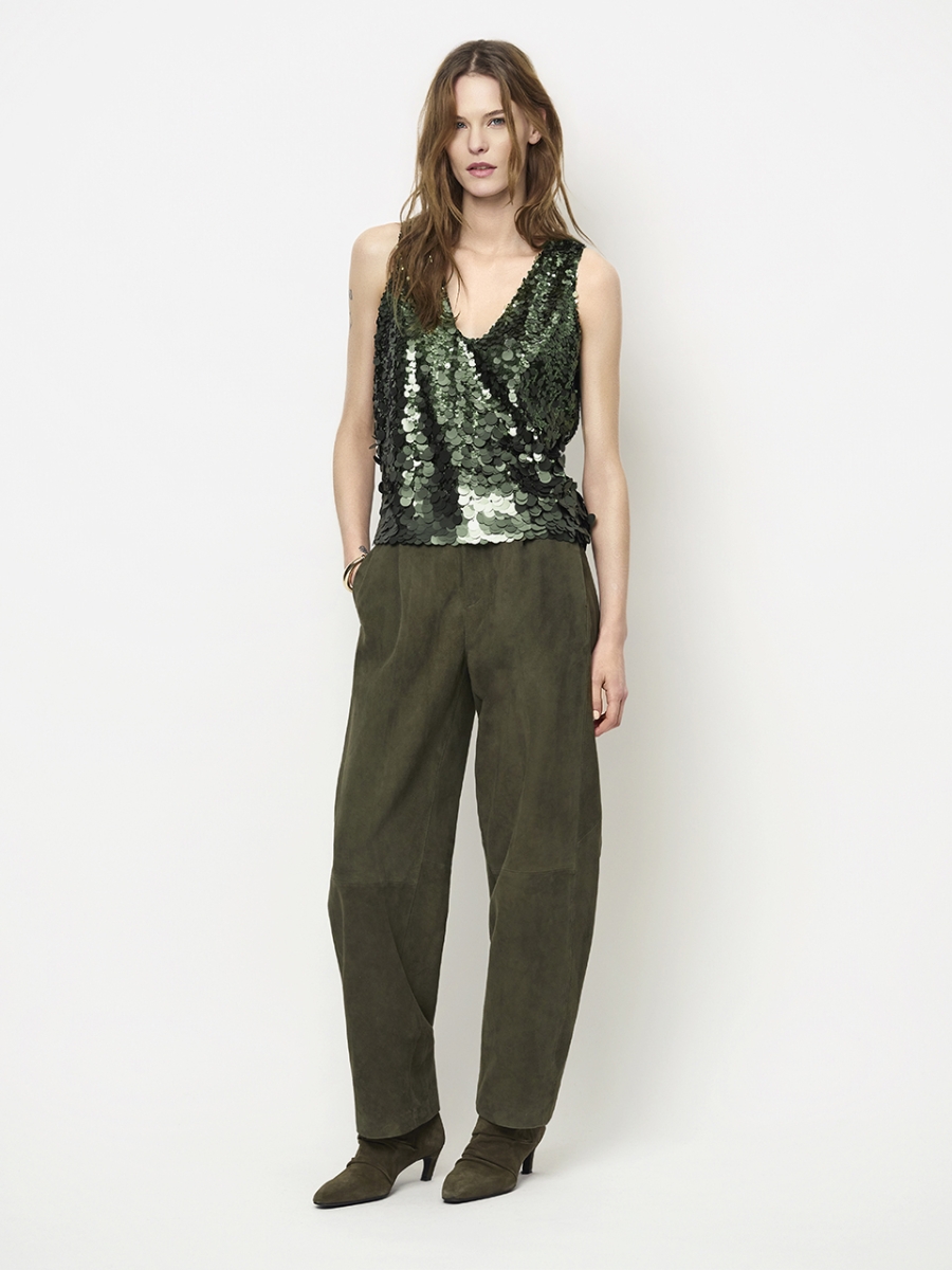 Lavelle singlet olive sequins