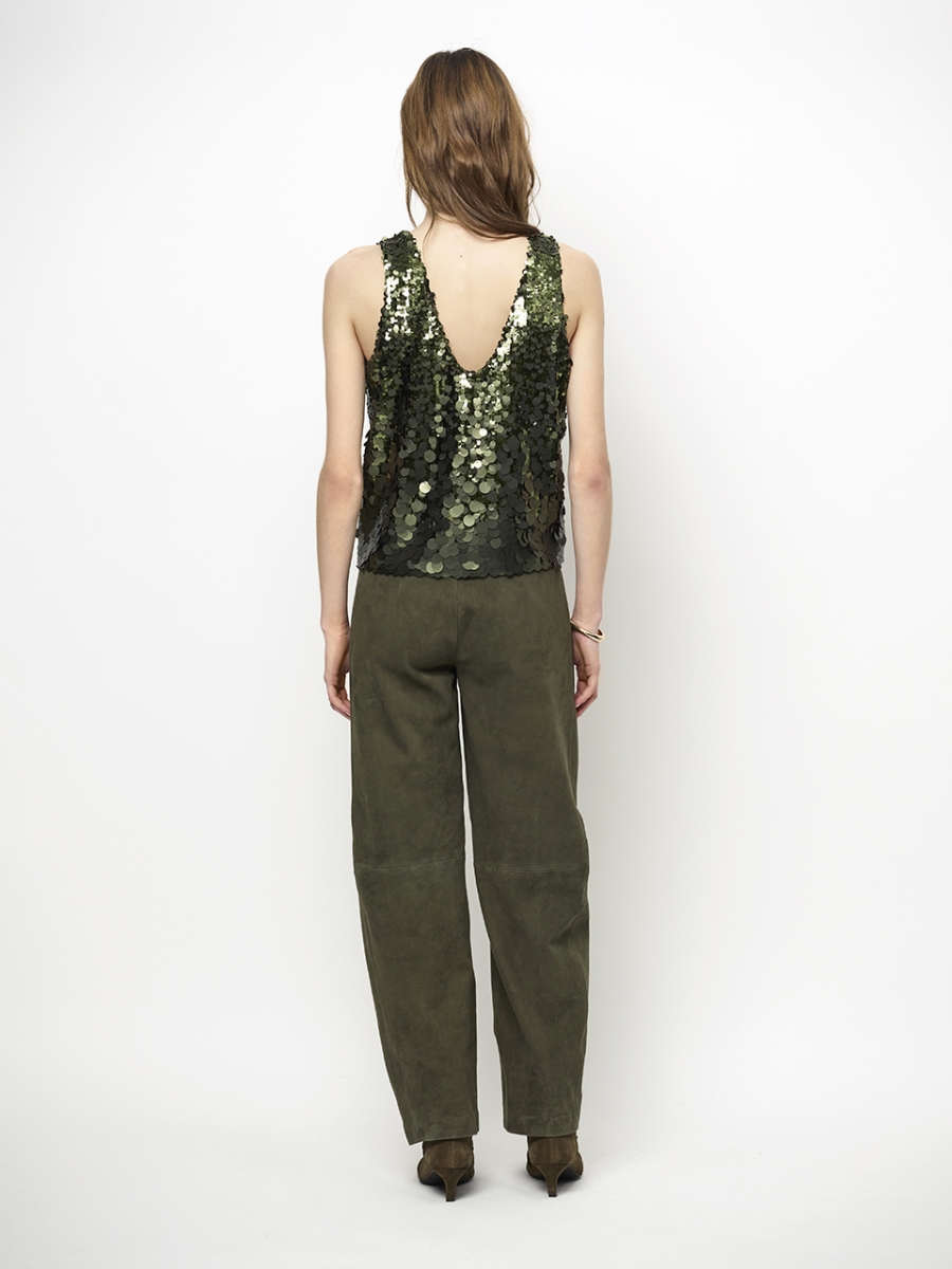 Lavelle singlet olive sequins