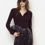 Lisai knitted polo plum