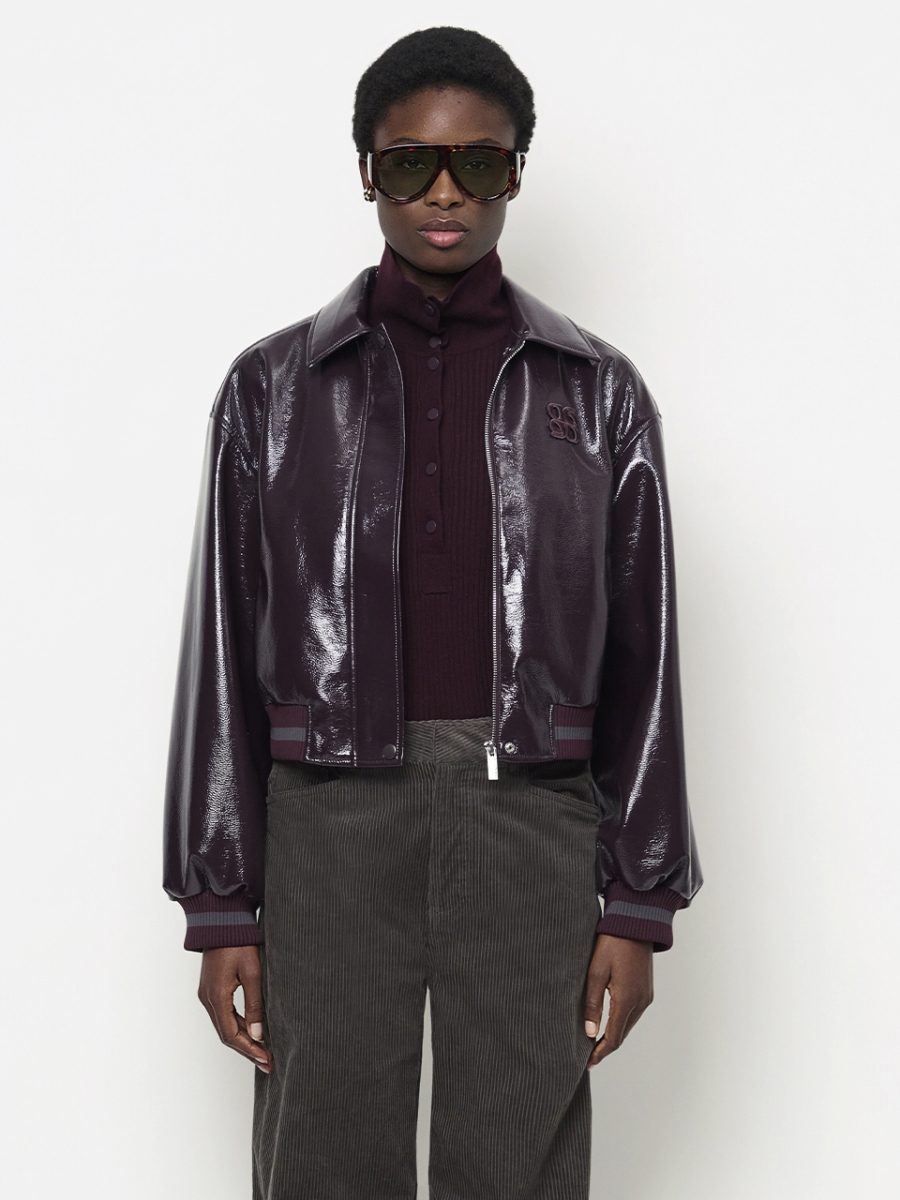 Lisai knitted polo plum