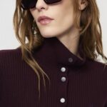 Lisai knitted polo plum
