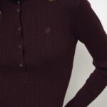 Lisai knitted polo plum