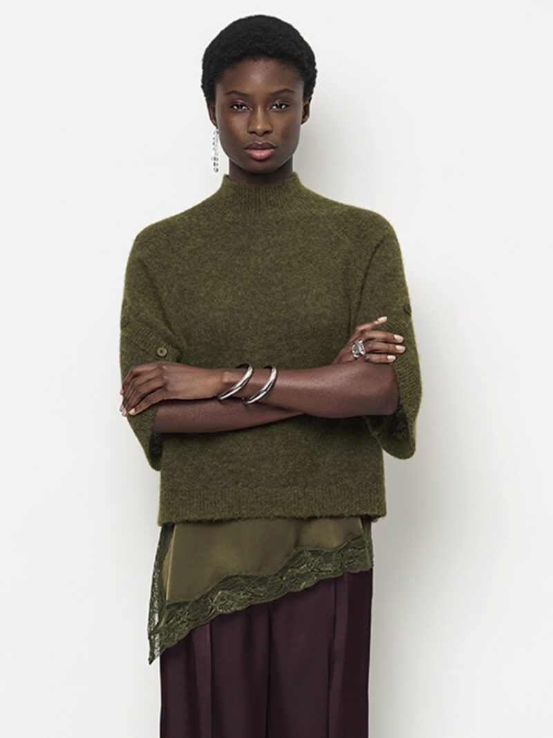 Mahani cape knit olive