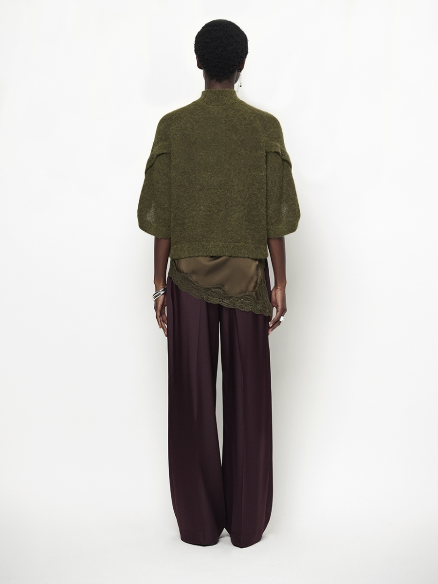 Mahani cape knit olive