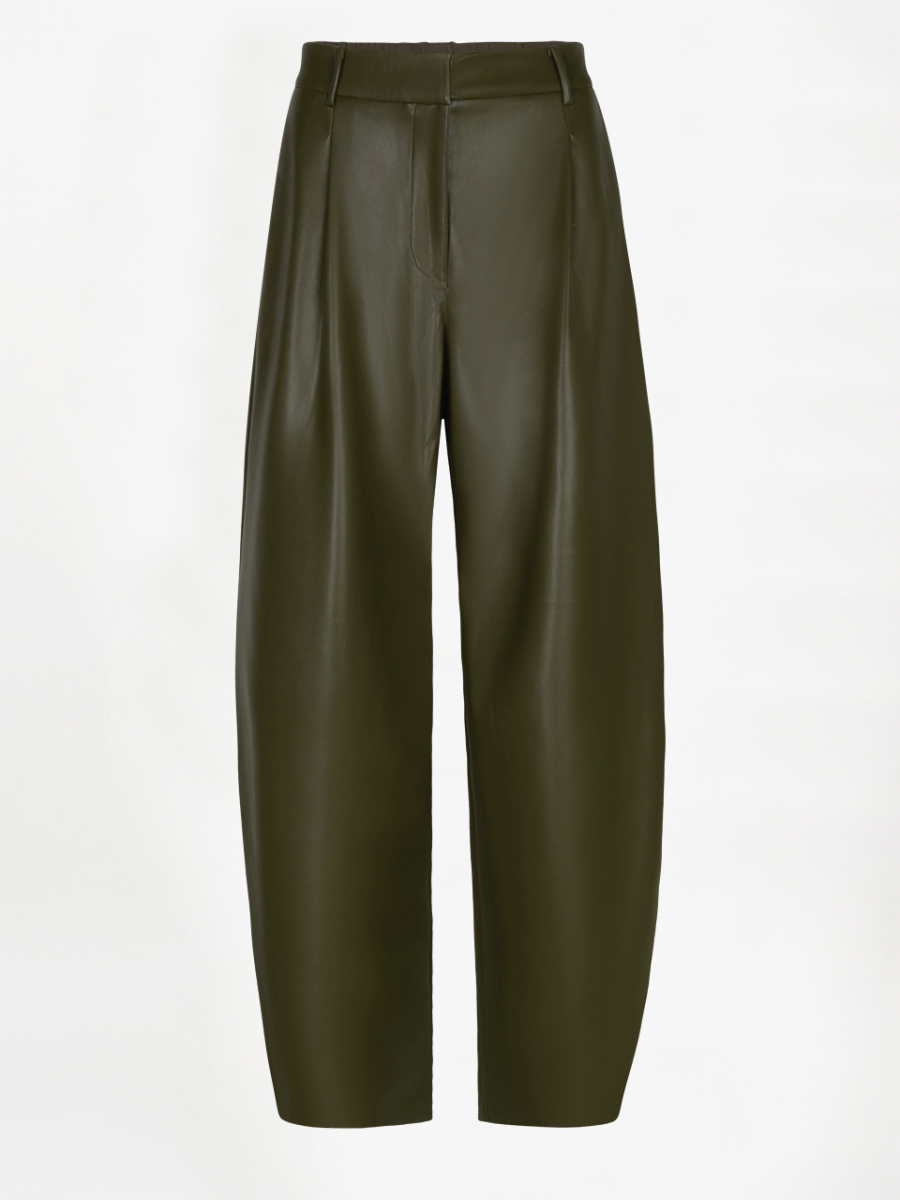 Minora faux leather barrel pants