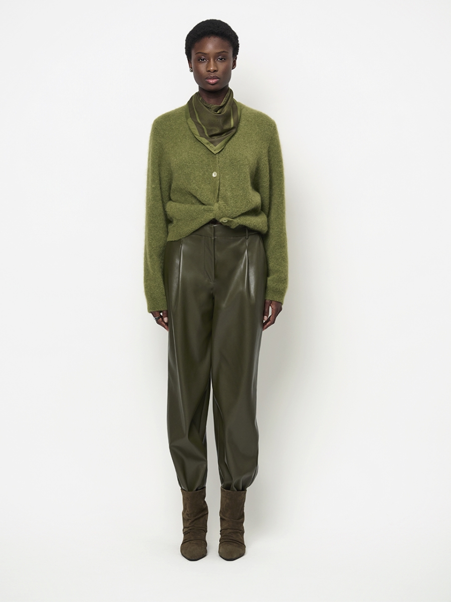 Minora faux leather barrel pants