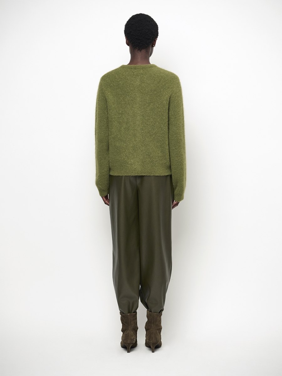Minora faux leather barrel pants