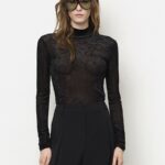 Olya top velvet mesh black