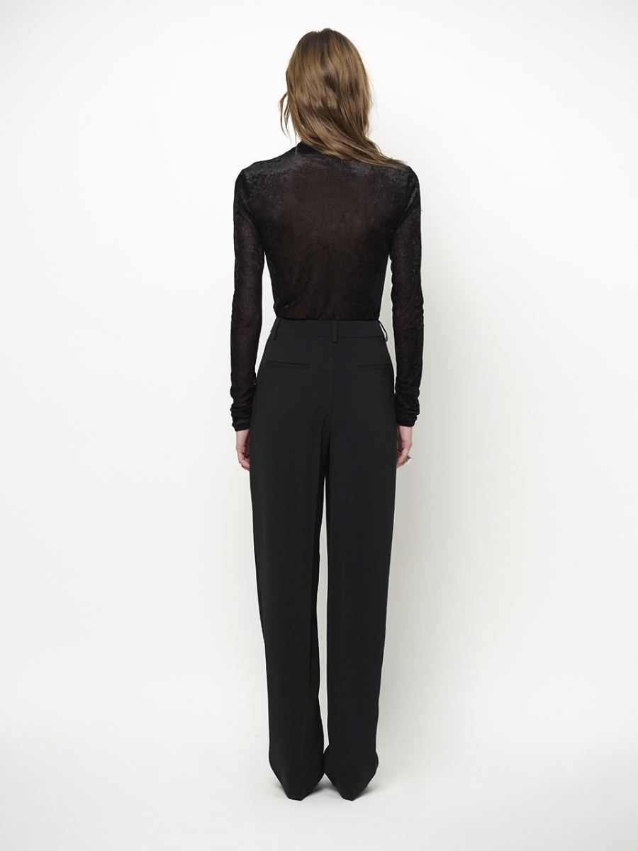 Olya top velvet mesh black