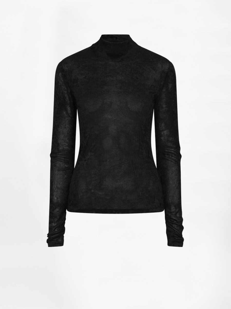 Olya top velvet mesh black