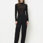 Olya top velvet mesh black