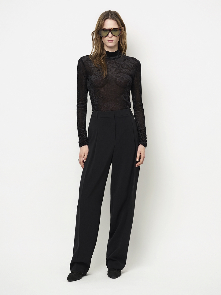 Olya top velvet mesh black