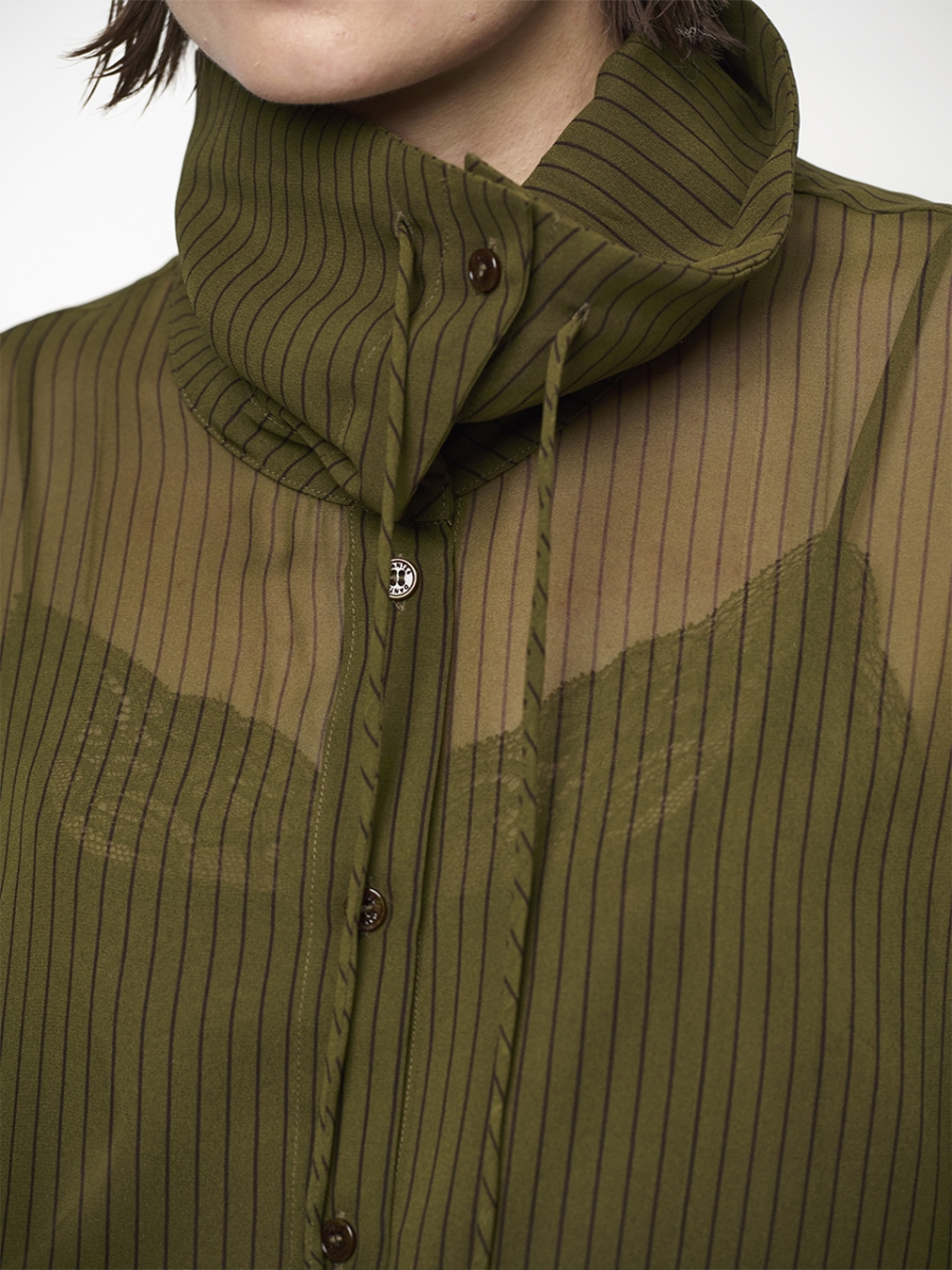 Shapiro pinstripe shirt olive